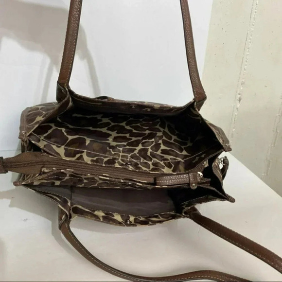 Nine West‎ nylon leopard tote with leather trim - Picture 10 of 13